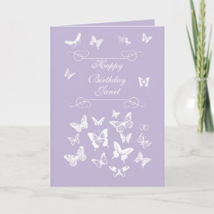 Janet Butterflies Happy Birthday Irish Blessing Card