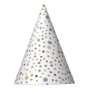 Janet Confetti Watercolor Dots Party Hat