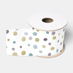 Janet Confetti Watercolor Dots Ribbon Grosgrain Ribbon