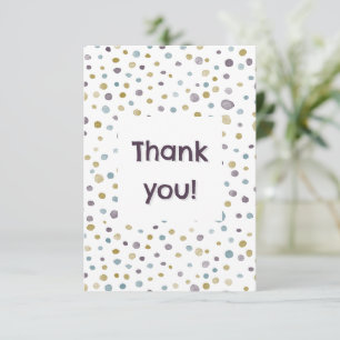 Janet Confetti Watercolor Dots Thank You Card