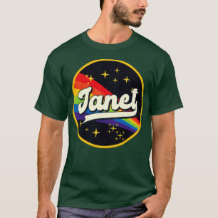 Janet Rainbow In Space Vintage Style T-Shirt