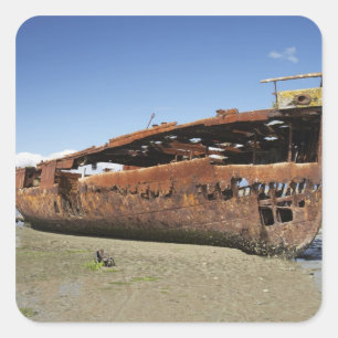 Janie Seddon Shipwreck, Motueka, Nelson Square Sticker