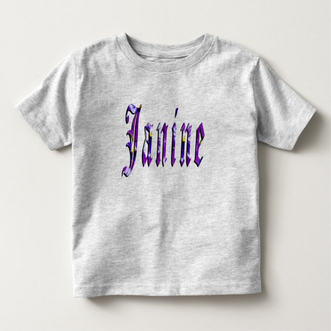 Janine, Name, Logo, Toddlers Grey T-shirt (Front)