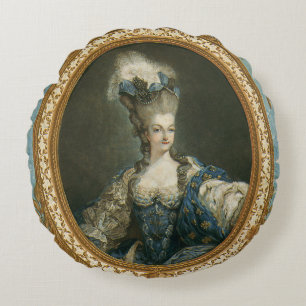 Janinet Portrait of Marie-Antoinette Fine Art Round Cushion