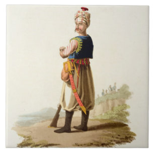 Janissary, from 'Costumes of the Various Nations', Ceramic Tile