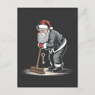 Janitor Claus Santa Christmas Custodian Xmas Invitation Postcard
