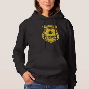 Janitor Cleaner Badge Cleaning Enforcement Officer Hoodie