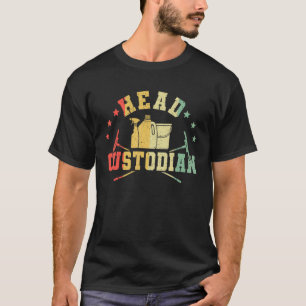 Janitor Cleaner Retro Head Custodian T-Shirt