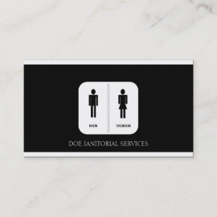 Janitor/Custodian/Maid Service B/W Business Card