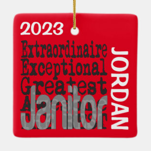 Janitor Extraordinaire CUSTOM Ceramic Ornament