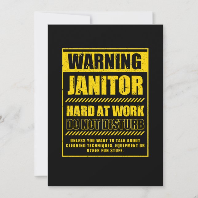 Janitor Hard At Work Cleaners Janitors Cleaning Gi Invitation (Front)