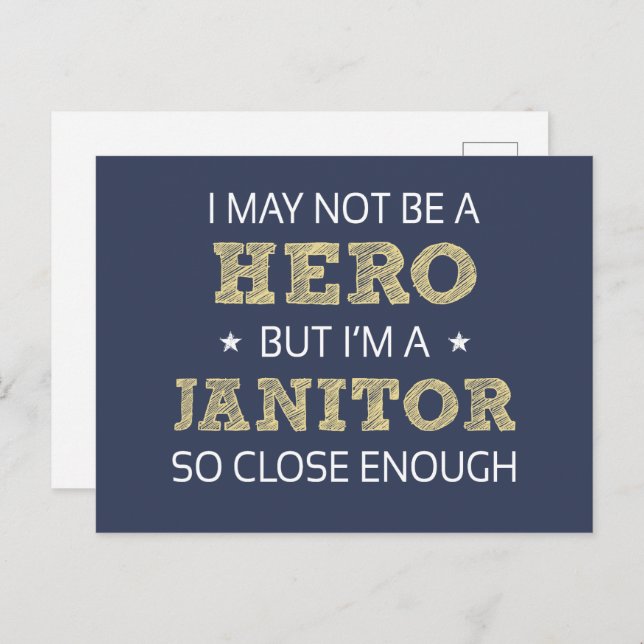 Janitor Humour Novelty Postcard (Front/Back)