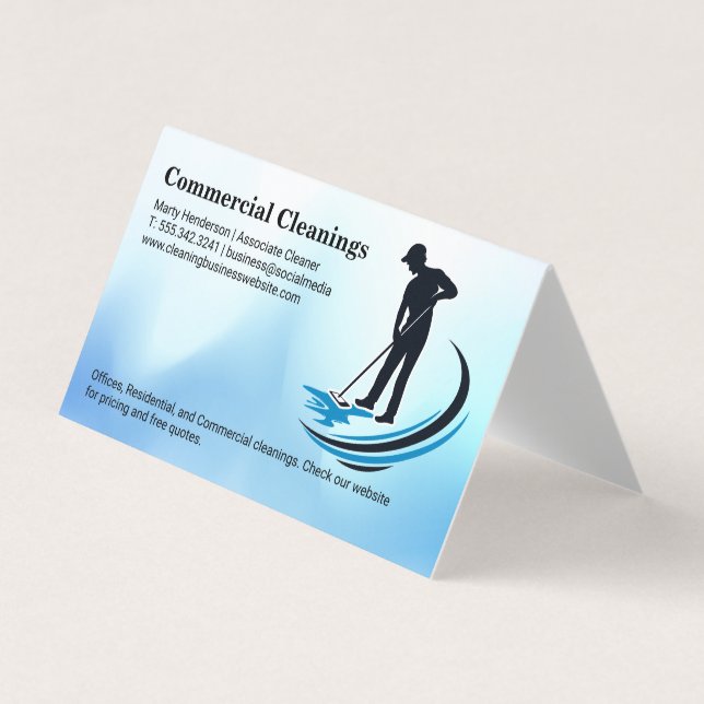 Janitor Mopping | Home Cleaning Business Card (Front)
