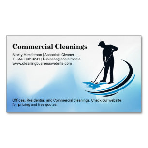 Janitor Mopping Home Cleaning Magnetic Business Card
