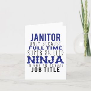 Janitor Ninja Humour  Thank You Card