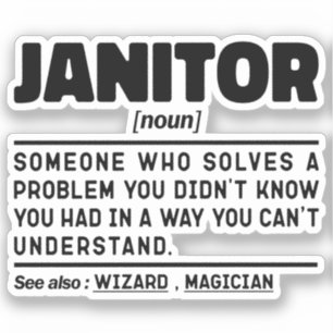 Janitor Noun School Custodian Cleaning Worker Cool