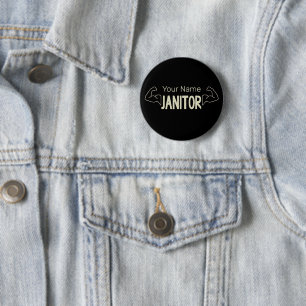 Janitor Or Caretaker Design Facility Manager 6 Cm Round Badge