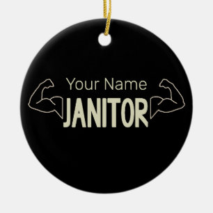 Janitor Or Caretaker Design Facility Manager Ceramic Ornament