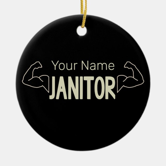 Janitor Or Caretaker Design Facility Manager Ceramic Ornament (Front)