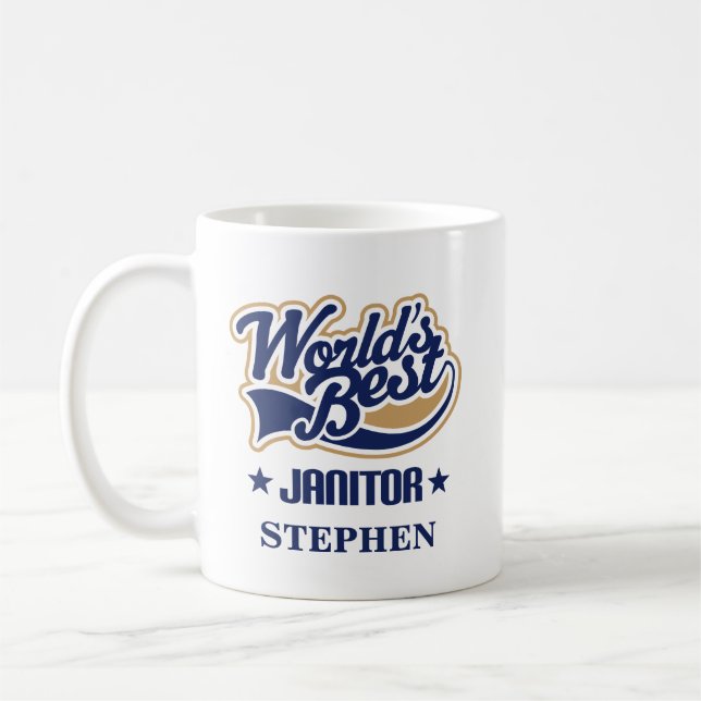 Janitor Personalised Mug Gift (Left)