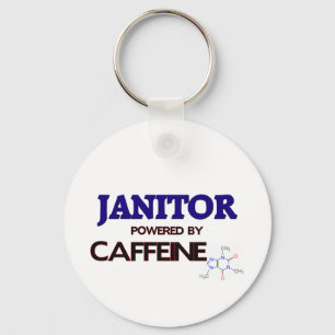 Janitor Powered by caffeine Key Ring