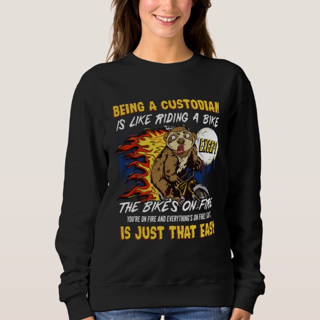 Janitor school custodian school janitor funny cust sweatshirt (Front)