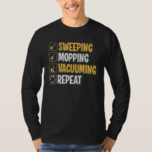 Janitor Sweeping Mopping Vacuuming Custodian T-Shirt
