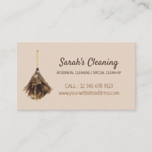 Janitorial maid mobile cleaner lady boss business card