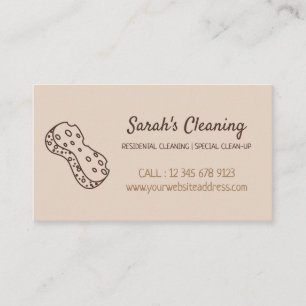 Janitorial maid mobile cleaner lady boss sponge business card