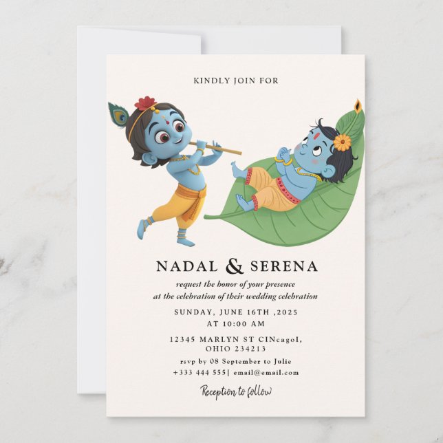 janmashtami Wedding Invitation (Front)