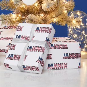 Jannik Vorname Name USA US Geschenkpapier Papier Wrapping Paper