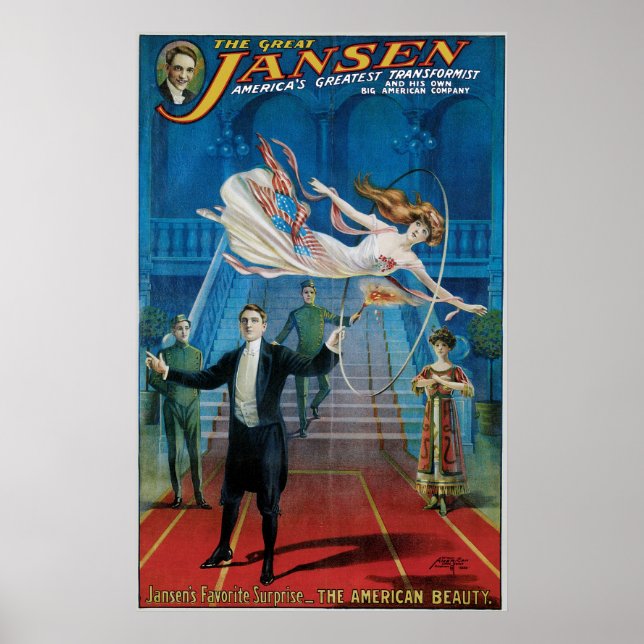 Jansen ~ The Great Vintage Magic Act Poster (Front)
