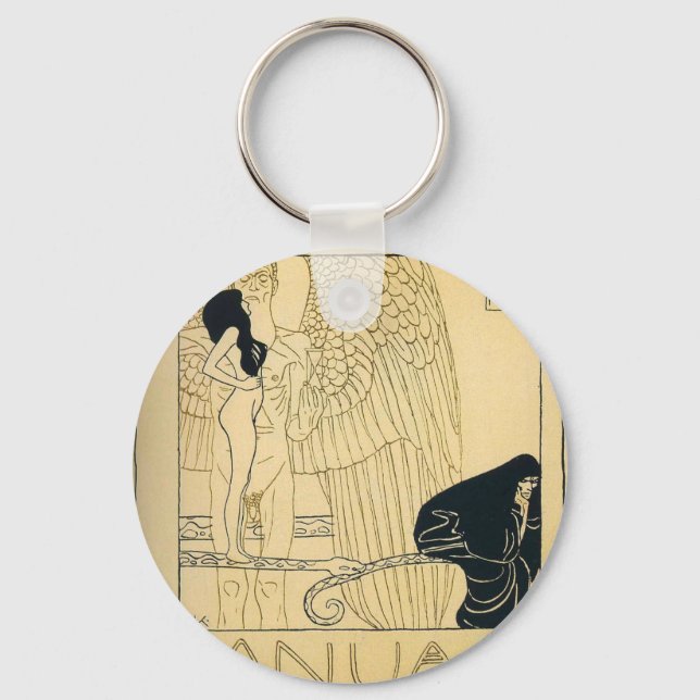 Januar by Gustav Klimt Key Ring (Front)
