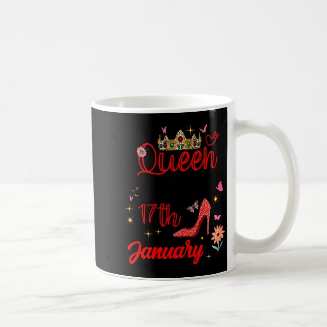 January 17 Birthday This Queen Was Born On January Coffee Mug (Right)