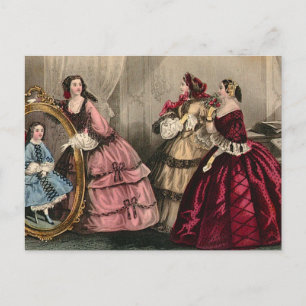 January,1859 Color Plate Image Godey's Lady's Book Postcard