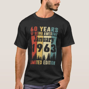 January 1963 Vintage 60 Years Old Retro 60th Birth T-Shirt