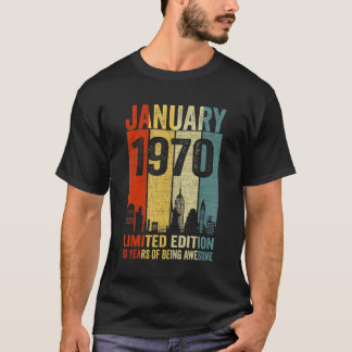 January 1970  53 Years Of Being Awesome T-Shirt