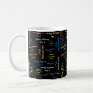 January, 1 Birthday Mug