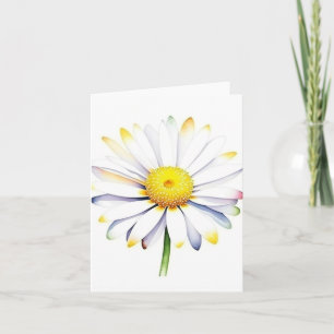 January 1 Daisy Day A - Watercolors & Pen Card