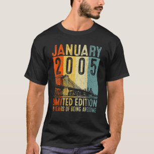 January 2005 18 Years Of Being Awesome Retro 18th  T-Shirt