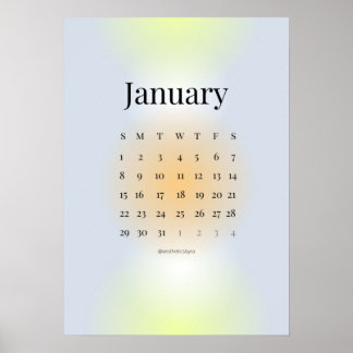 January 2023 Calendar Poster
