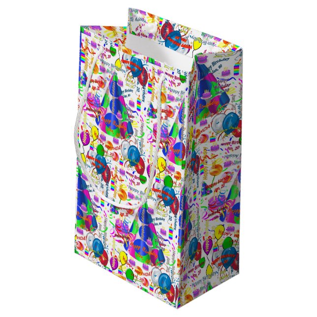 January, 20 Birthday Gift Bag (Back Angled)