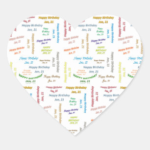 January, 21 Birthday Sticker