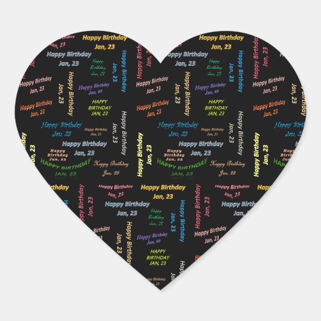 January, 23 Birthday Sticker (Front)