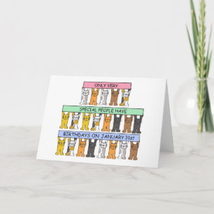January 31st Birthday fun cats Card