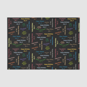 January, 9 Birthday Tissue Paper
