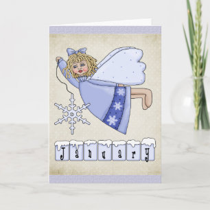 January Angel Blank Greeting Card