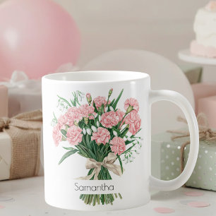 January Birth Flower Mug   Pink Carnations