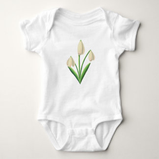 January Birth Flower Snow Drop by Heather Nafe Art Baby Bodysuit