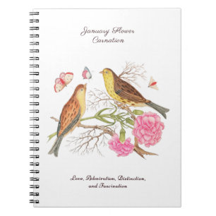 January Birth Month Flower Birthday Gift Notebook